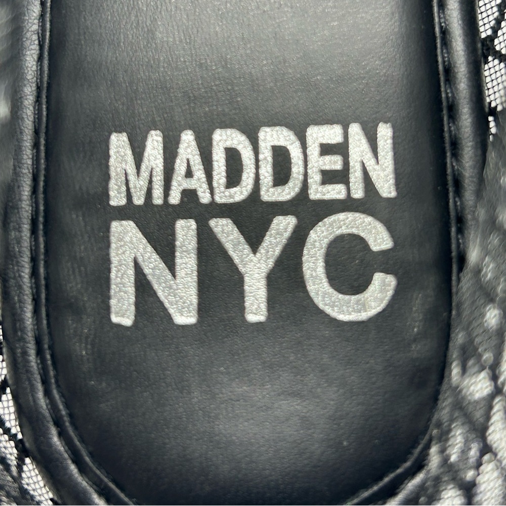 Madden NYC Black Mesh Rhinestone Mary Jane Flats | Size 10 Vegan | New with Box - Picture 9 of 11
